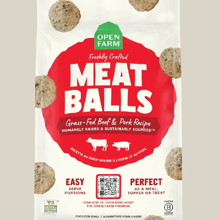 Open Farm Frozen Meatballs Beef & Pork 14oz