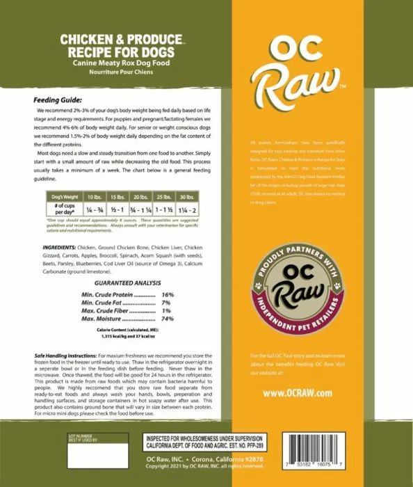OC Raw Frozen Chicken Rox 3#