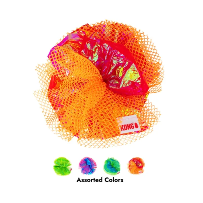 KONG Crackles Fluff Balls assorted colors, color assortment graphic