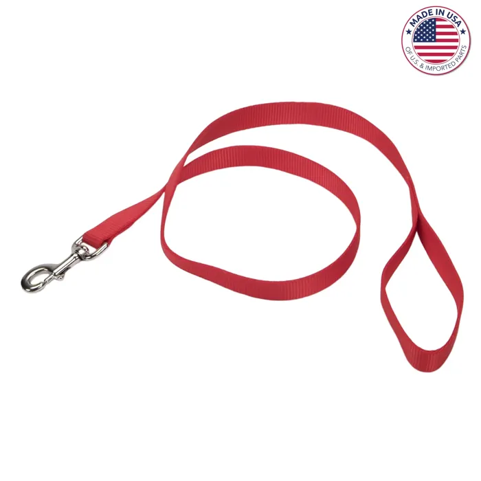 Single Ply Dog Leash - Red 3/4" X 6'