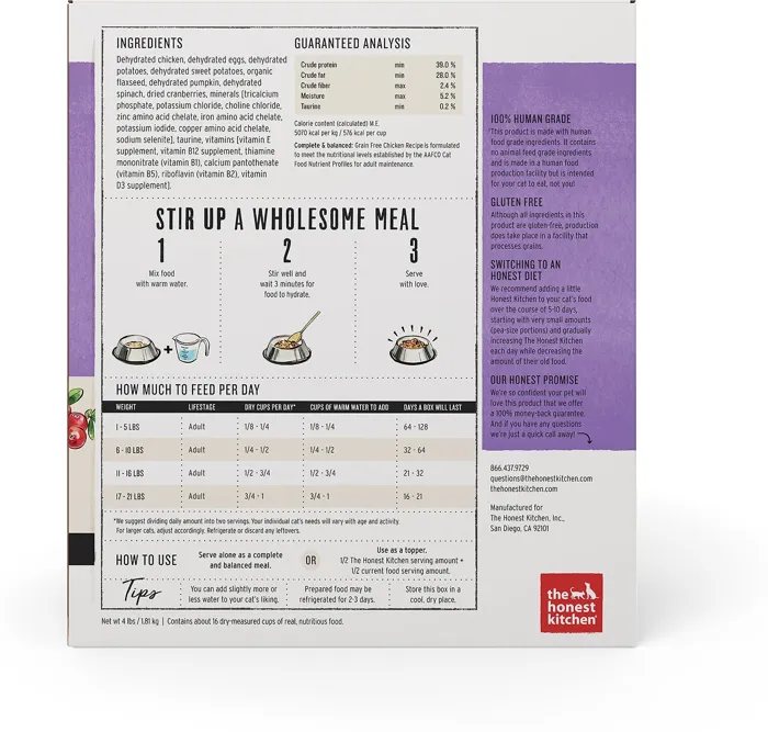 Grain-free Chicken Recipe Dehydrated Cat Food 2-lb