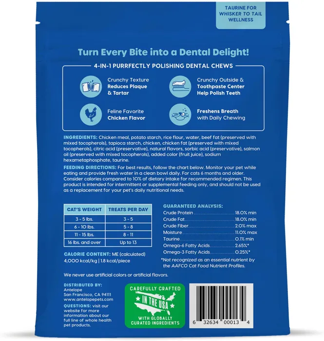 Ark Naturals Kiss Me-Ow Chicken Dental Chews, 6 oz back