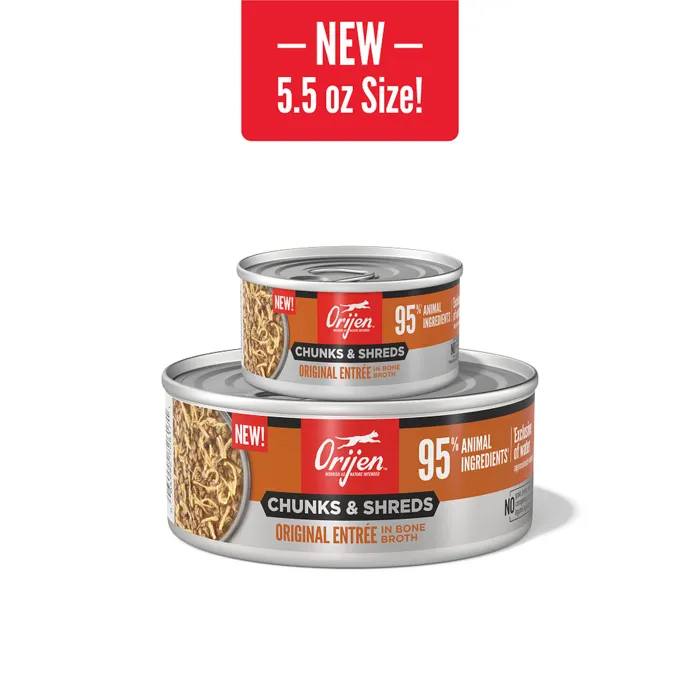 Orijen Cat Chunks Shreds Original Can 3oz 12/cs 2cs=mc