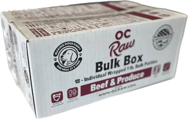 OC Raw Frozen Beef 18# Box