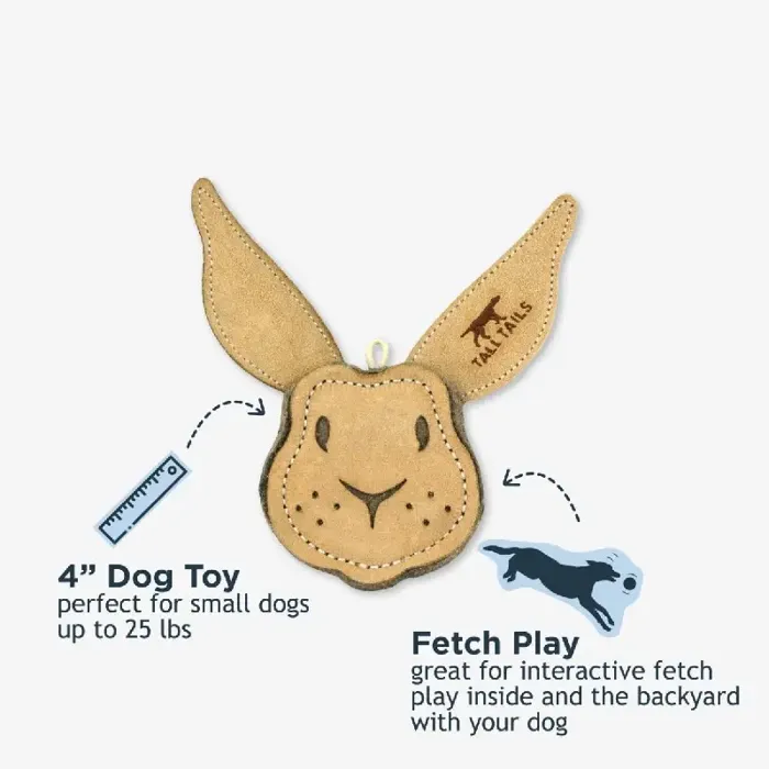 Tall Tails Scrappy Leather Rabbit 4"