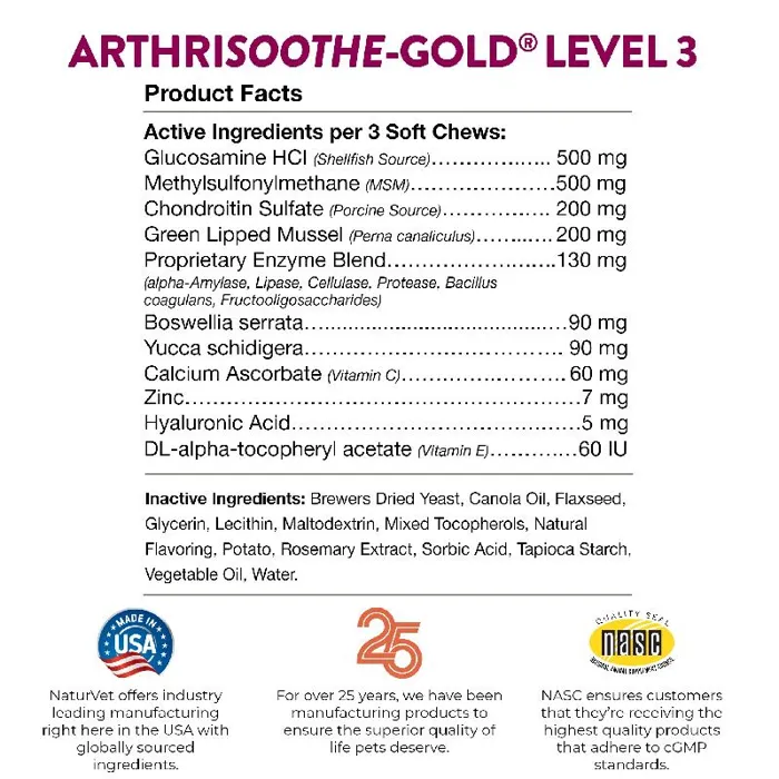NaturVet ArthiSoothe Gold Liver 70ct