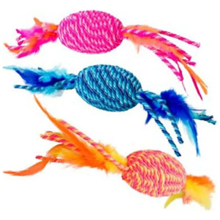 Elasteeez Roller /feathers Cat Toy Assorted 8in