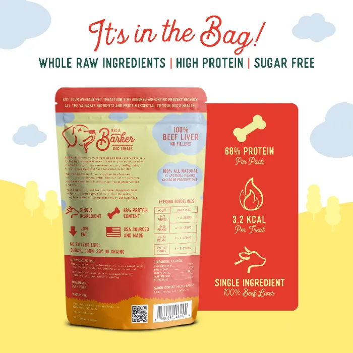 Beg & Barker Beef Liver Strip Dog Treats 10 Oz