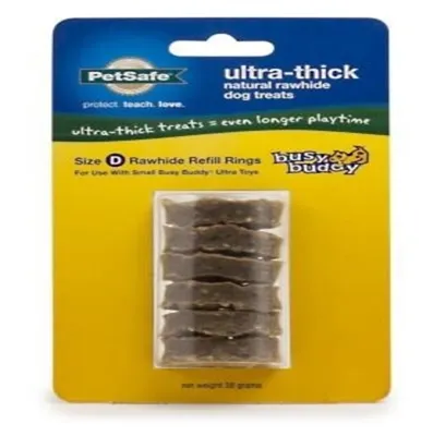 Busy Buddy Ultra-thick Nat Rawhide Dog Treats, Sm
