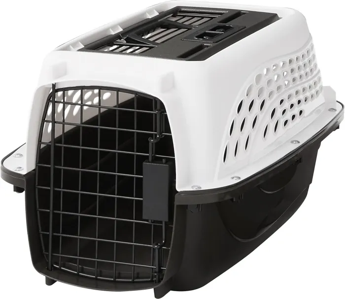 Two Door Top Load Pet Kennel Wht 19.4"x12.8"x10"