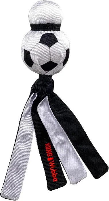 KONG Wubba Sport Soccer Ball black and white front view
