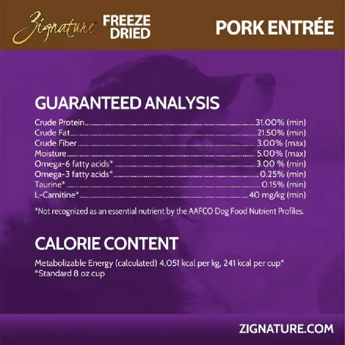 Zignature FD Pork Entree 4oz