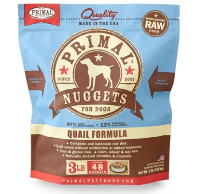 Prml Frz Raw Quail Nugg 3# Dog