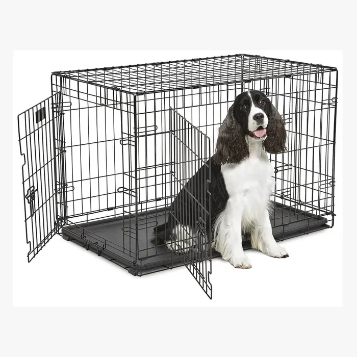 Contour Double Door Dog Crate Black 36x23x25