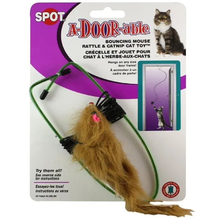 Spot Cat A-door-able Fur Mouse Toy