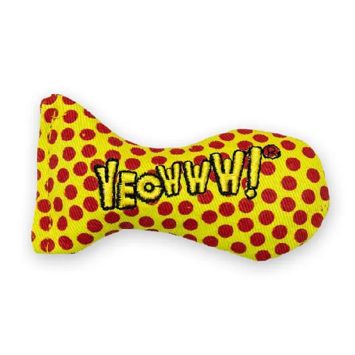 Yeowww! Stinkies Sardine Catnip Yellow Red Dots