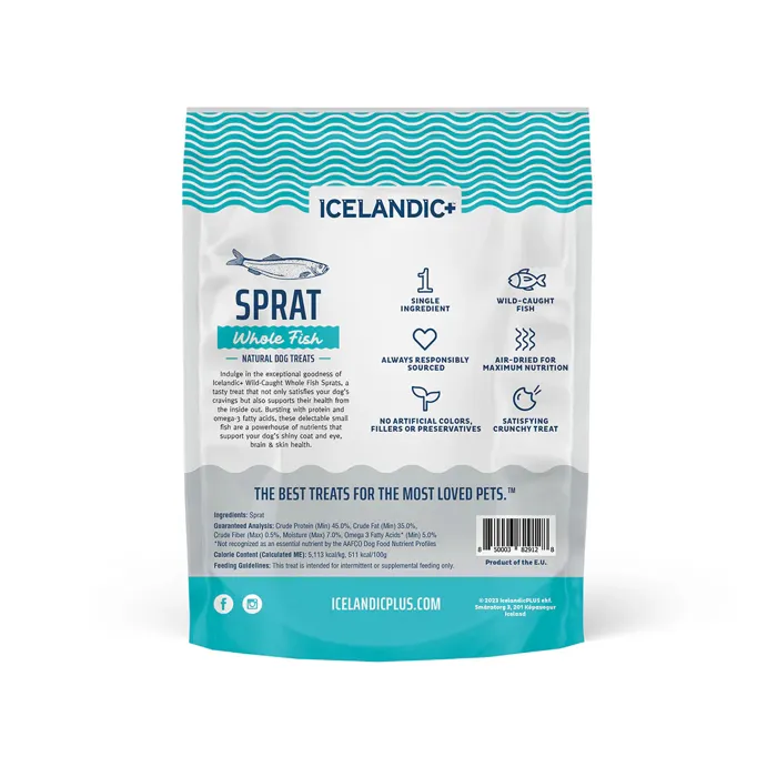 Icelandic+ Sprat Whole Fish 2-oz bag back
