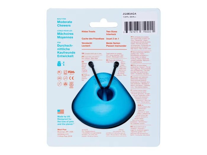 West Paw Toppl Small Aqua