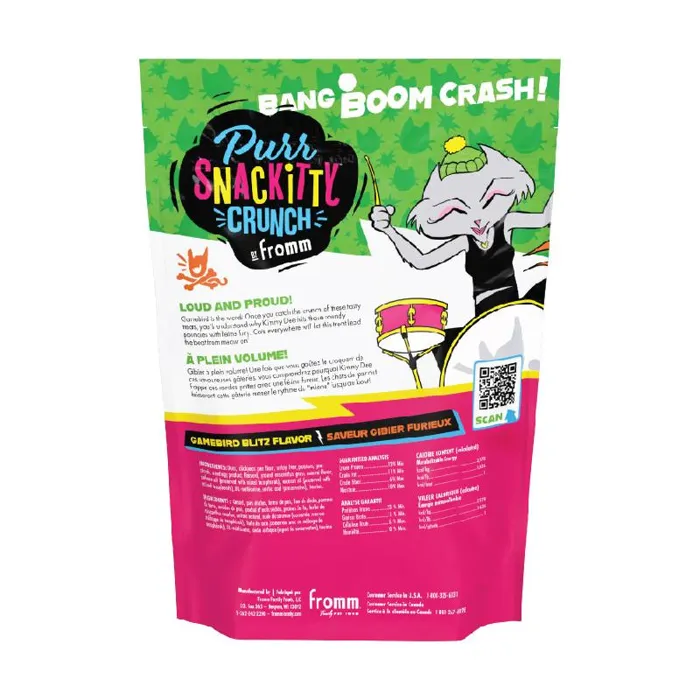 Fromm PurrSnackitty Crunch Gamebird Blitz 3 oz back package
