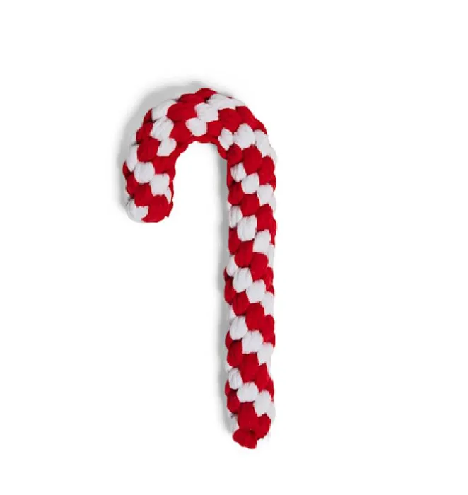 Territory Holiday Dog Toy Candy Cane Braided Rope
