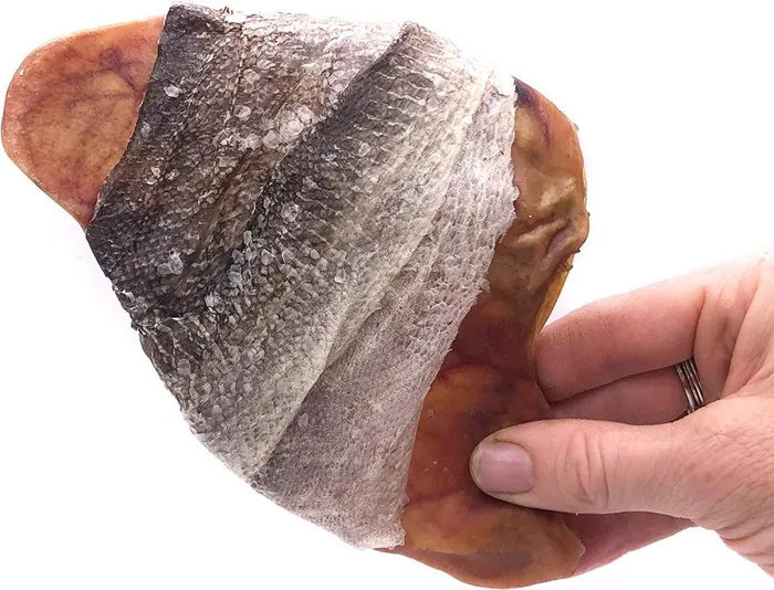 Icelandic+ cod-wrapped pig ear dog treat lifestyle