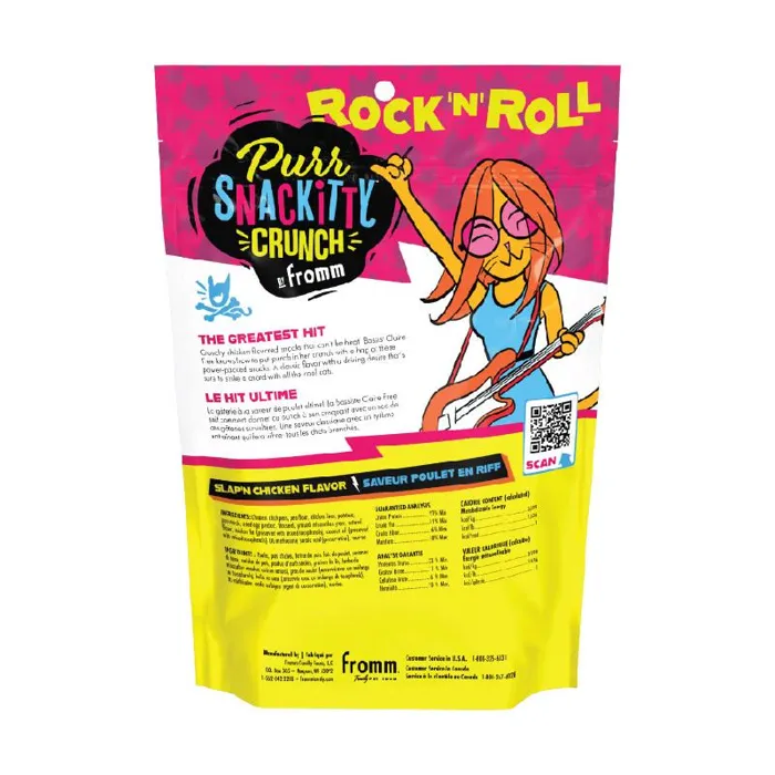 Fromm PurrSnackitty Crunch Slap’n Chicken 3 oz pouch back