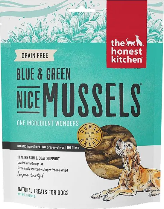 Nice Mussels Blue & Green Mussels Dog Treats 2-oz