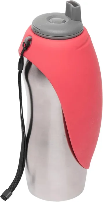 Messy Mutts Travel WaterBottle/Bowl Red