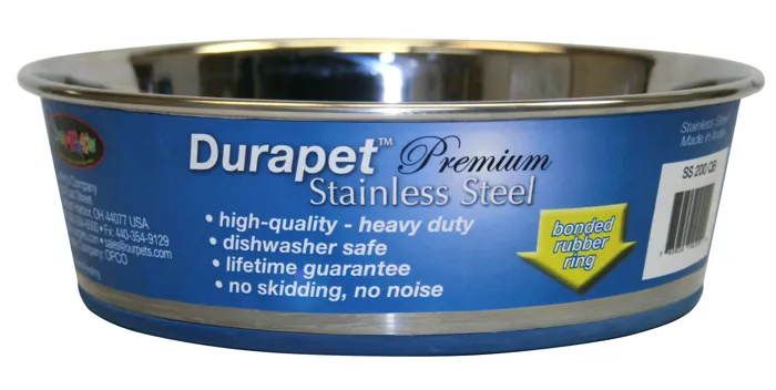 Durapet Rubber Base Stainless Steel Bowl 4.5 Qt