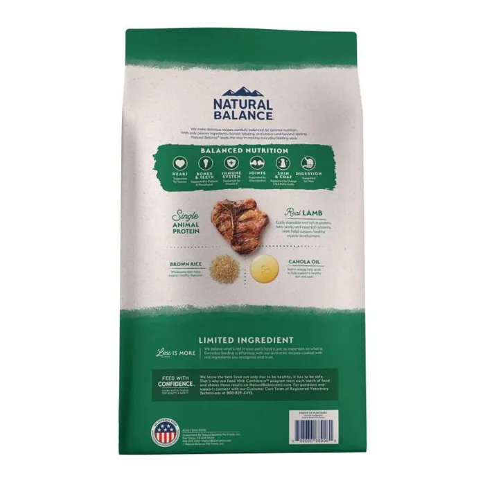 Limited Ingredient Lamb And Brown Rice - 12lb