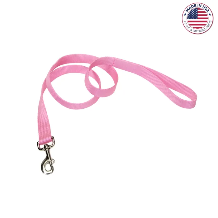 Single Ply Dog Leash - Pink Bright 3/4" X 6'