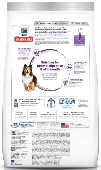 Adult Sensitive Stomach & Skin Chicken Recipe Dry Dog Food 4-lb