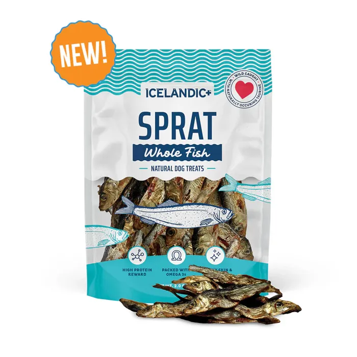 Icelandic+ Sprat Whole Fish 2-oz treat bag front