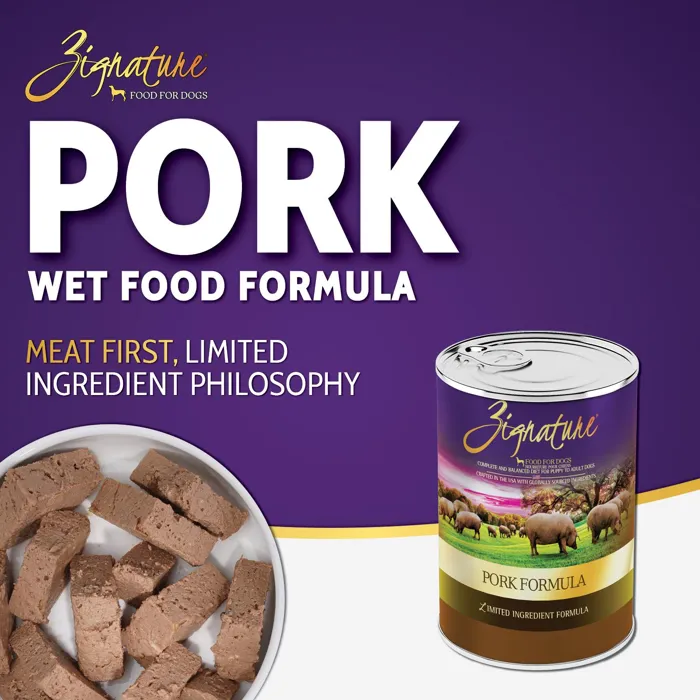 Zignature Pork Dog Can 13oz
