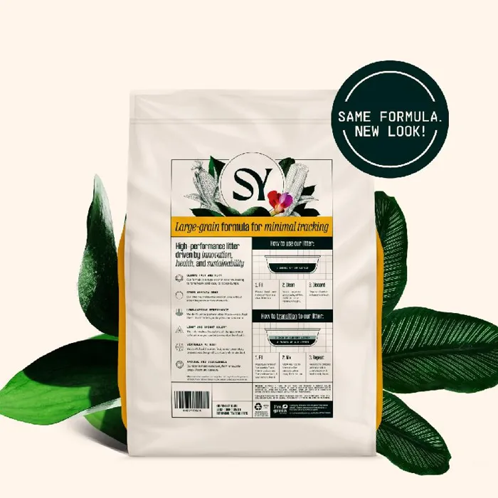 Sustainably Yours Large Grain Litter 26-lb bag back