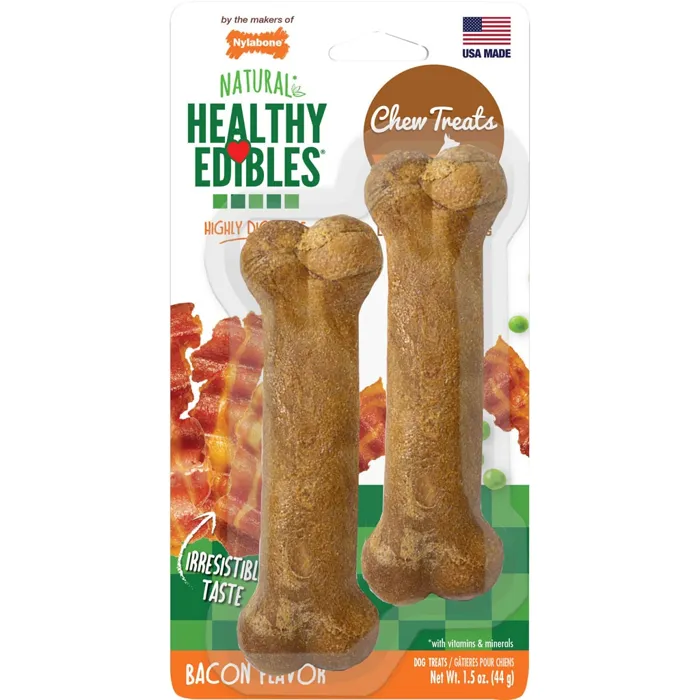 Edibles Bacon Ed Bone Dog Trt Petite 2-pack