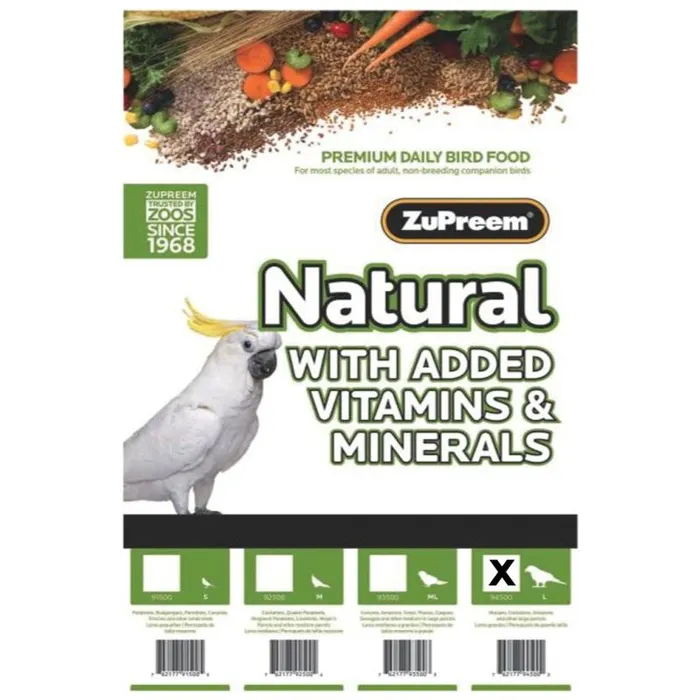 Zupreem Natural Large Bird 20 Lbs